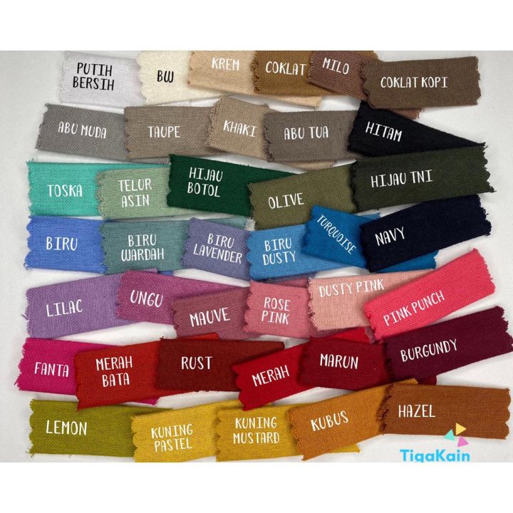 1 Meter Bahan Kain Linen Rami Premium Bahan Katun Linen Bahan Baju