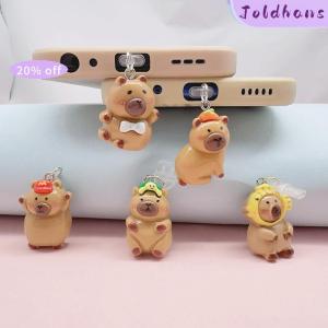 Joldhans Phone Dust Plug For IPhone Type-C Micro Interface Cute Capibala Decorative Hangings Universal Dust Plug