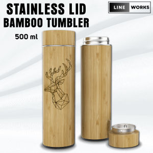 Lineworks - Stainless Lid Bamboo Tumbler Size 500ml