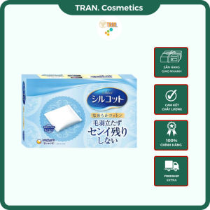 Bông Tẩy Trang Silcot Silcot Bông Tẩy Trang Hộp 82 Miếng Làm Từ 100% Sợi Bông Tự Nhiên Mềm Xốp - TRAN.Cosmetics.
