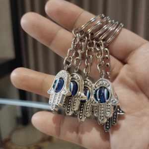 BS Lucky Shop 2PCS Big Hamsa Hand with Evil Eye Keychain