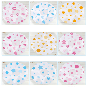 Shower Cap Fashion Wave Point Bath Cap Hat Waterproof Elastic Shower Cap Hat Reusable Bath Head Hair Cover Salon Shower Cap Bathroom Tool Elastic Band Bath Hair Hat for Women Ladies Spa Salon