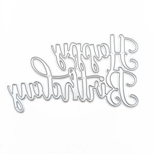 Happy Birthday Metal Cutting Dies Stencil DIY Scrapbooking Album Paper Template Mold Embossing Craft Decoration