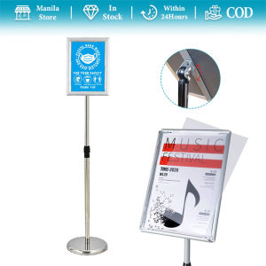 Adjustable Poster Sign Stand Aluminum Heavy Duty Pedestal Floor Standing Sign Holder for Living and Business