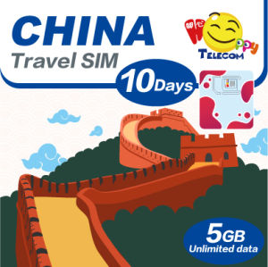 Happy China SIM Card | China Unicom | 5G/4G | 10 Days | 5GB High-Speed Data + Unlimited Data | Prepaid Travel SIM | Plug & Play | No Registration Required