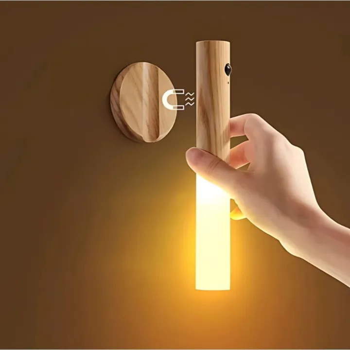 2025 Đèn cảm biến chuyển động LED gỗ thanh lịch, đèn ngủ LED không dây ...