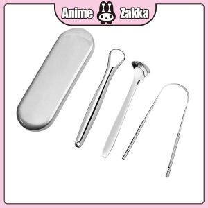 3Pcs Stainless Steel Tongue Scraper Metal Tounge Scraper Eliminate Bad Breath Oral Care Tools