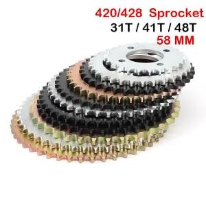 sapid Motorcycle 420/428 Chain 37T/41T/48T teeth 58mm Rear Sprocket For 50cc-125cc ATV Quad Pit Dirt Bike Motor Moped Accessories Z2H1K