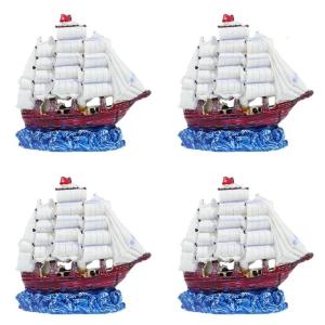 Aquariums Landscape Artificial Fish Tanks Landscaping for Shrimp Breeding Landscape Ornaments Sail Boats Craft