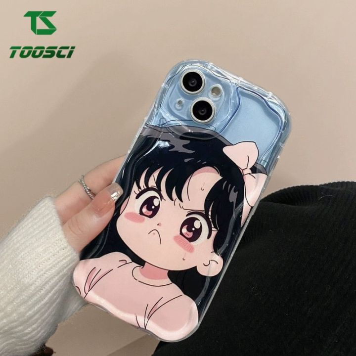 Fashion Cartoon Anime Girl Wave Border Phone Casing Case Soft TPU
