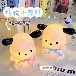 Cartoon Sanrio Cute Pochacco Led Light Creative Anime Night Light Table Lamp Bedside Decor Lamp Girl Birthday Gift