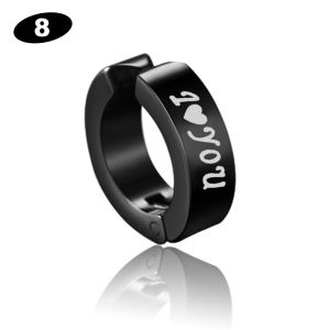 Bravego 1 Pair Men Fashion Black Titanium Steel Hoop Earring Clip Non Piercing Clip On Earrings