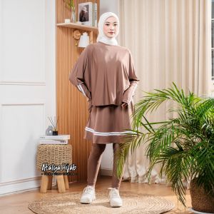 Stella Set Setelan Olahraga Wanita Jumbo Setelan Sepeda Gowes Senam Lari Baju Olahraga Muslimah Terbaru