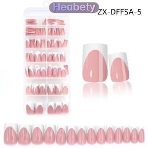 Heabety 140Pcs box Nude Pink Matte French Press On Nails 14sizes Extra Short Square Full Cover Soft Gel False Nail Tips For Nail Extension Manicure DIY