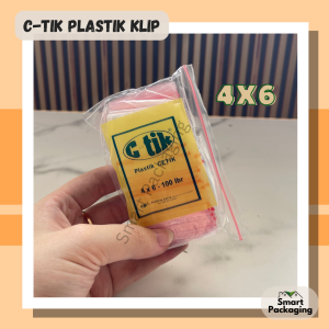 [ISI 100 PCS] CTIK Kantong Plastik Klip Ziplock / 4x6 5x8 6x10 7x10 8x12 8.7x13 10x15 / Bening C-TIK Zipper Clip Cetik Tebal 03 / Plastik Sekali Pakai
