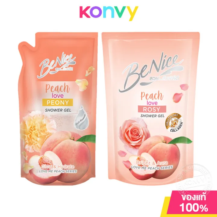 BeNice Love Me Peach Shower Gel บีไนซ์ เจลอาบน้ำ ถุงเติม 400ml (Peach ...