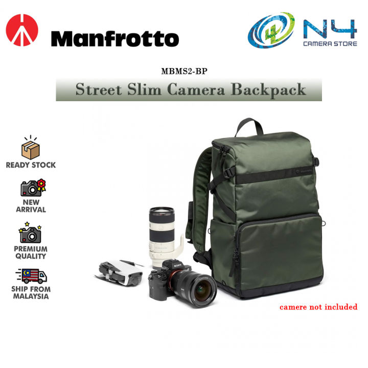 Manfrotto Street Slim Fotografie Rugzak - Groen - Voor Mirrorless & Spiegelreflexcamera Met Laptopvak