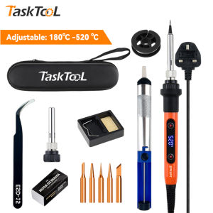 TASKTOOL 80W Wired Electric Soldering Iron 180-520℃ Adjustable Digital Display Fast Heating Solder Welding Tools