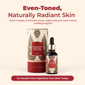 iYURA Manjish Glow Elixir – Night Face Oil for Glow Wrinkle & Age-Spot Care 30 ml
