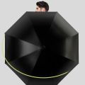 TORAS Bent handle umbrella with waterproof umbrella cover, commercial long handle golf umbrella, enlarged and thickened black rubber, sun and rain resistant dual-use umbrella. 