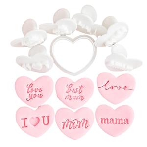 7Piece Durable Heart Cookie Molds Multipurpose Heart Cookie Dessert Molds Set for Mothers Day Celebration
