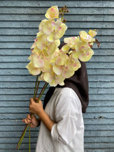 IMPORT 9 KUNTUM ORCHID Bunga Buatan Anggrek latex Oncidium Phalaenopsis Orchid artificial flower bunga dekorasi ruangan bunga buket premium