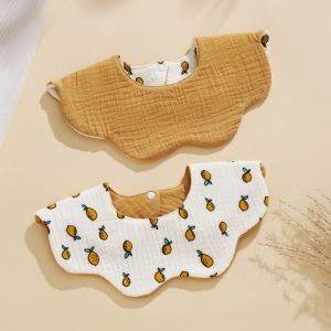 Drooling Feeding and Teething Bibs for Girls Boys  Snap Muslin Cotton Bibs for Baby Plain Bib