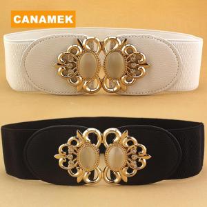 【CANAMEK】 Fashion Women Retro Elastic Stretchy Dress Narrow Waist Belts Dress Accessories
