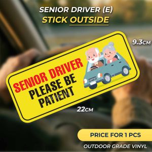 Car Sticker Senior Driver Elderly Warga Emas Elderly On Board