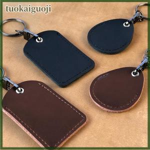 tuokaiguoji พวงกุญแจหนัง PU วินเทจป้องกันกรณีล็อคประตูควบคุมการเข้าถึงแท็กการ์ดกระเป๋าพวงกุญแจ