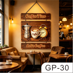 Coffee Themed Hanging Wall Decor - Unique Coffee-Inspired Design for Kitchens Living Rooms & CafesPerfect Gift for Coffee Lovers - Ornaments