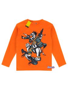 Atasan anak laki laki lengan panjang bahan katun premium 30s karakter ROBOT Gundam warna orange