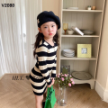 Váy body dài tay cổ cao dành cho bé gái cách điệu_Quần áo trẻ em thu đông. 