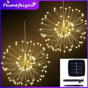 LED solar firework light garden fairy lights Outdoor waterproof Auto ON/OFF 120/200 LEDs 8 modes for room decoration wedding party garden outdoor decoration lights