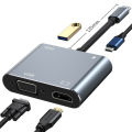 USB Type C To HDMI VGA Adapter Hub 4 in 1 USB3.0 PD Charging Multi 1080P VGA Splitter Converter for MacBook Pro/iPad, HUAWEI Mate 20/30/40 Pro, Samsung Galaxy S22/S8/S9/Note 8 , HDMI Video Adapter Converter. 