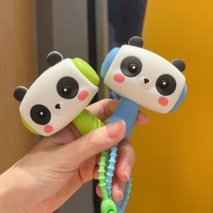 OUTOPEN Gấu trúc hoạt hình Búa tạo âm thanh PVC dễ thương Móc khóa túi Đồ chơi âm thanh hình gấu trúc. Quà tặng thời trang Móc khóa trang trí túi Móc khóa búa phát ra âm thanh Bộ sưu tập