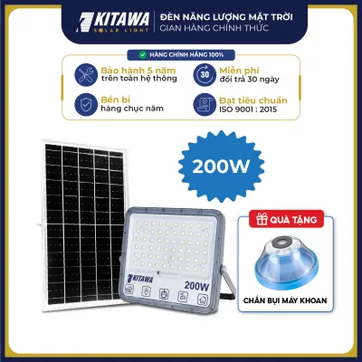 [VOUCHER 10%] Đèn Pha Năng Lượng Mặt Trời 200W Siêu Sáng Mắt Ngọc Tiết kiệm Chống Nước IP67 KITAWA - DP15.200 - Sản Phẩm Chính Hãng