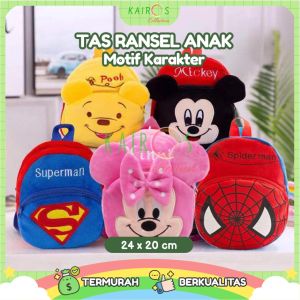 Tas Ransel Anak Karakter Kartun - Doraemon, Hello Kitty, Captain America, Pooh, Spiderman, Minion, Ironman - Uk. 24cm x 20cm