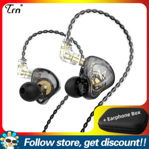 TRN MT1 Headphones Add Faaeal PU Square Storage Box Dual Dynamic Driver Earbuds HiFi Bass Music IEM Earplugs Metal Gaming Sports Running Headsets Noise Cancellation Wired Earphones 2PIN Detachable Cable DJ Monitors For Smartphones Tablet Laptops Computers