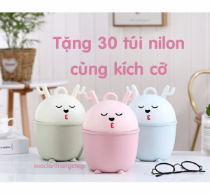 Thùng rác nhỏ cute để bàn trang điểm nắp lật tặng 30 túi đựng rác. Thùng rác mini để bàn làm việc