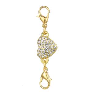 Decorative Diamonds Heart Magnetic Closure Component Scratch Resistant Alloy Secure Fastener For Accessories