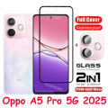 ฟิล์มกันรอยแบบเต็มใสสำหรับ Oppo A5 Pro 5G 2025ปกป้องหน้าจอสำหรับ Oppo A5 Pro A5Pro 5A OppoA5Pro 5G 4G 2025เลนส์กล้องถ่ายรูปกระจกเทมเปอร์. 