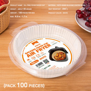 【AGATE Design】100PCS Air Fryer Paper Disposable Paper Baking mat Oil Absorbing Paper Non-Stick