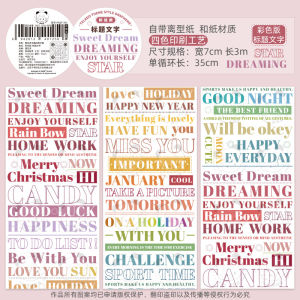 Ins Telado Theme Colourful/Plain English Text DIY Washi Tape/Handbook Sticker