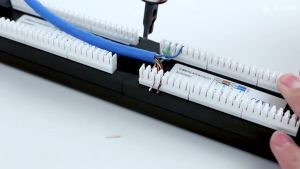 ZOERAX 24 Port Cat6 RJ45 Patch Panel 19 Inch Rack Mount Network Patch Panel 568A/568B with Cable Management Bar