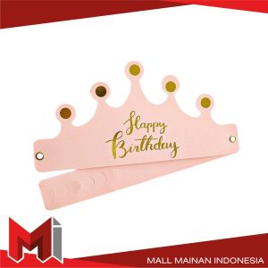 MallMall-C790 Topi Anak Ulang Tahun Kertas Bentuk Mahkota / Crown Happy Birthday Party Hat Topi Kertas HBD Dekorasi Pesta