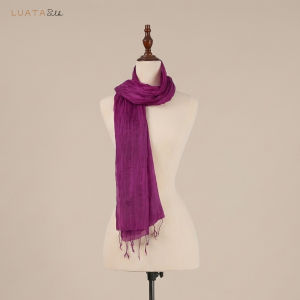 Khăn Lụa Tơ Tằm Tím Hoa Sim Luata Silk - Khăn Choàng Cổ Lụa Cao Cấp 75x160cm Phối Đồ Công Sở Đi Tiệc Quà Tặng Tinh Tế
