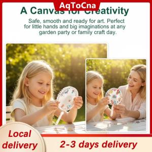 [COD] AqToCna Ship within 24 hours DIY 5cm Mini Transparent Blank Fans 50PCS for Children Art Designing Wedding Party Favor Craft