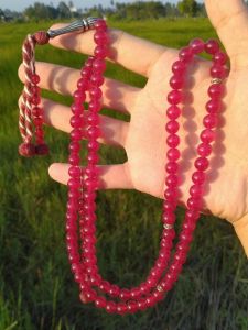 Tasbih Akik Maroon 8mm original Mesir (Maroon Agate Stone Beads)