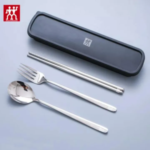 ZWILLING Portable tableware Set with storage box Spoon + chopsticks + fork Stainless steel 3-in-1 tableware